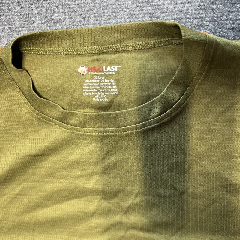 Heat Last Men’s Performance Thermal Base Layer Green Shirt Size XX-Large. 677C5 gallery