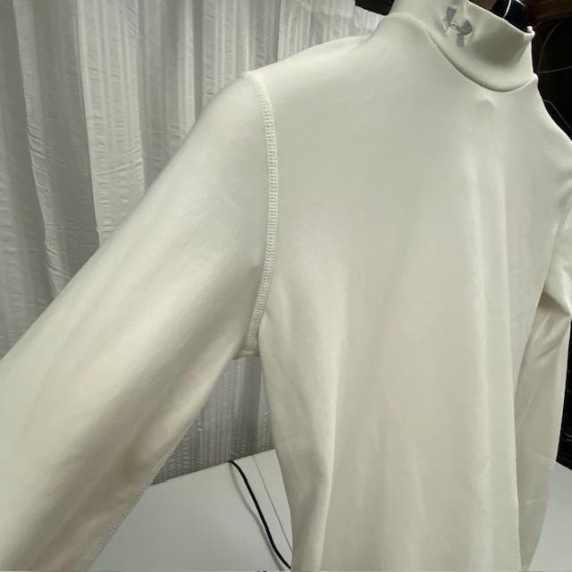 Under Armour ColdGear Compression Mock Neck Shirt Mens LG White Base Layer gallery