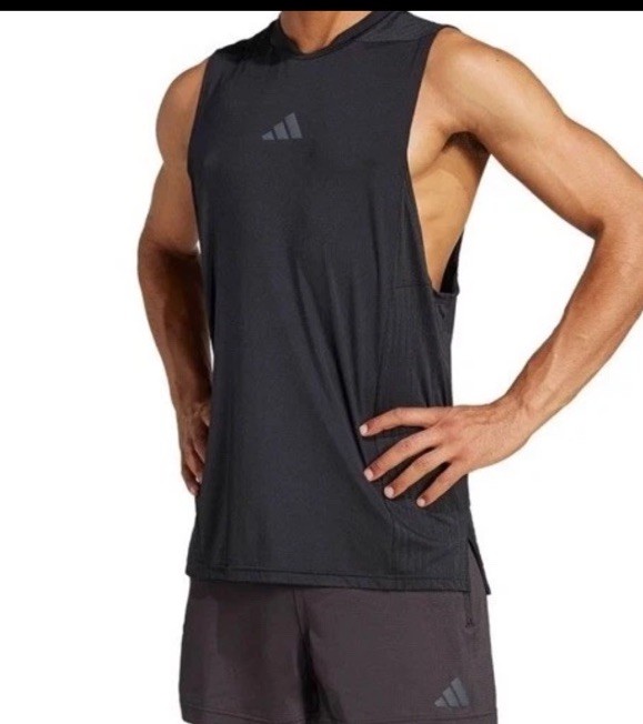 $40 ADIDAS Men’s Training Intensity Tank Top Size S Black JI8171 gallery