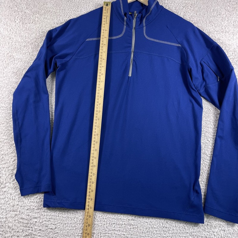 Mountain Hardwear 1/4 Zip Pullover Mens Medium Blue Hiking Performance Stretch gallery