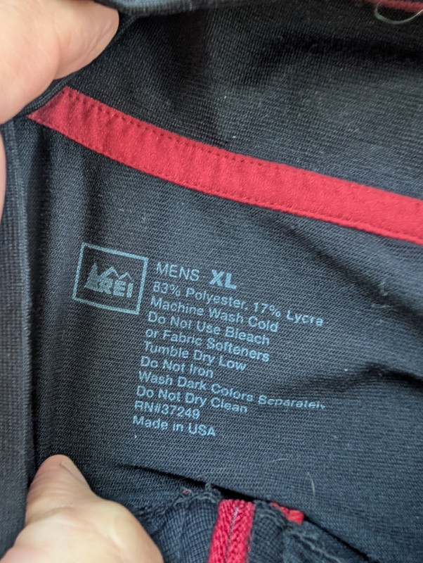 REI 1/2 Half Zip Base Layer XL Black Polyester Lycra Hiking 2013 gallery