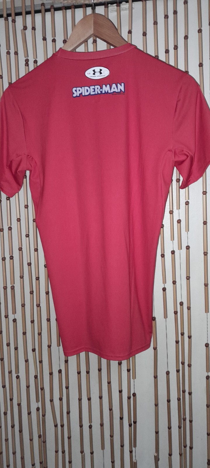 Vtg Spiderman UNDER ARMOR Jock Gym Compression Red 2014 Spandex Shirt Marvel L gallery