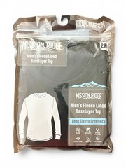 Mission Ridge Men’s Fleece Lined Baselayer Long Sleeve Crewneck Top