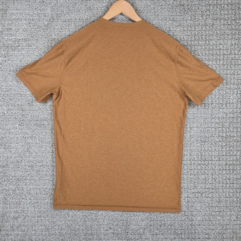 Vuori Mens Strato Tech Tee Heathered Camel Brown Short Sleeve T-Shirt Size Large gallery