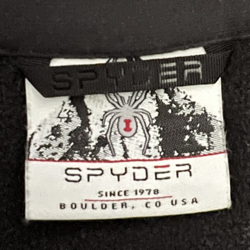 Spyder Outbound Half Zip XL Pullover Sweater Knit Black Gray Fleece Lined Fitted gallery