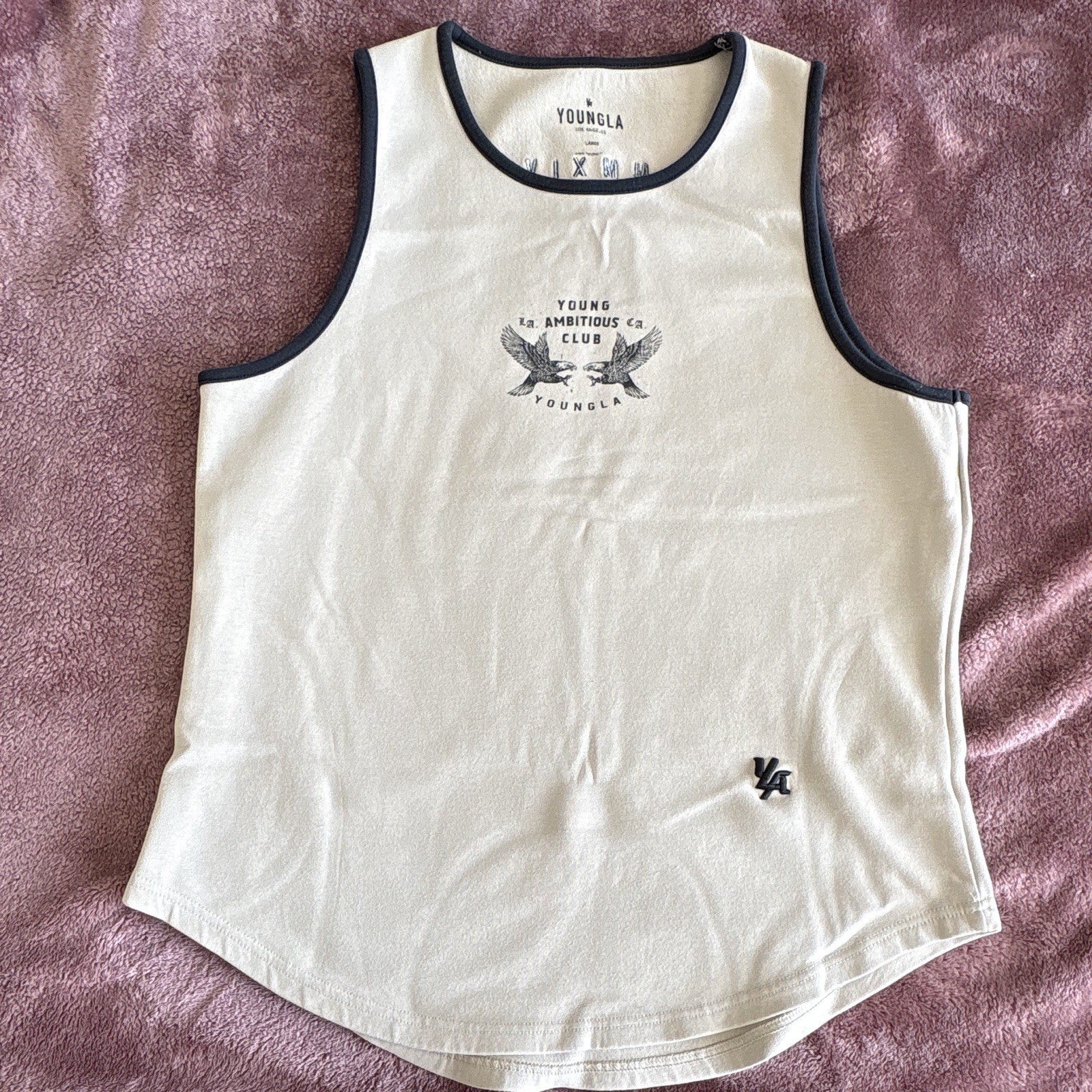 YoungLA Men’s 311 Progress Tank Top Off-White Beige Large Young Ambitious Club gallery