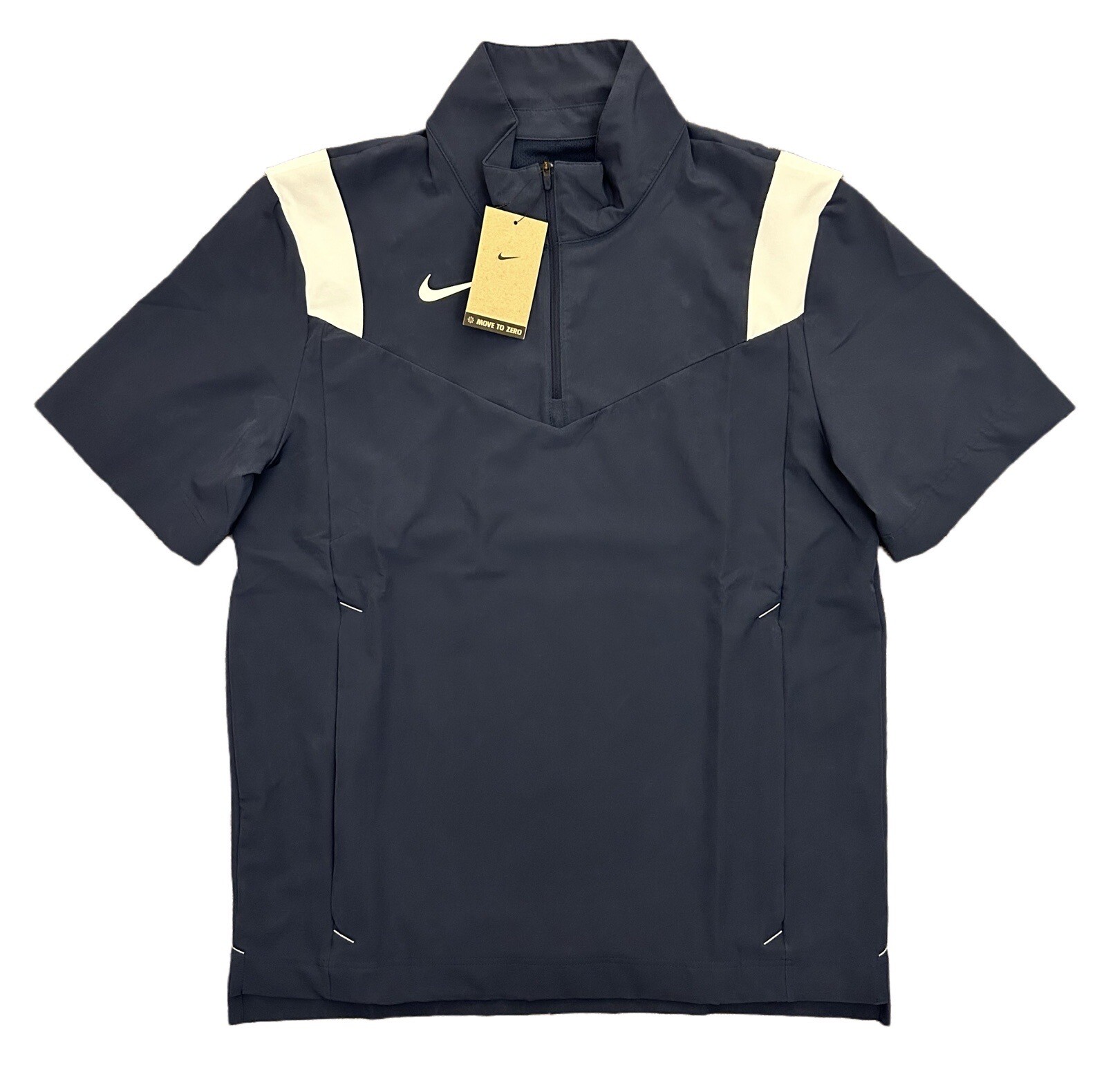 Nike Coach Football Jacket Top Men's Short Sleeves 1/4 Zip Navy Size M - NWT $80 gallery