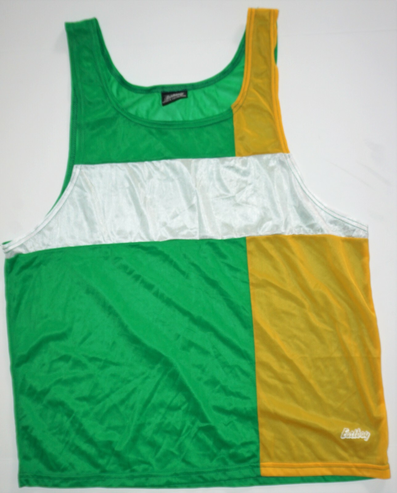 MEN'S GREEN SLEEVELESS NYLON TANK TOP SHIRT X-LARGE gallery