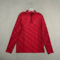 Under Armour Pullover Mens Large Fitted Red 1/4 Zip Long Sleeve Activewear Gym