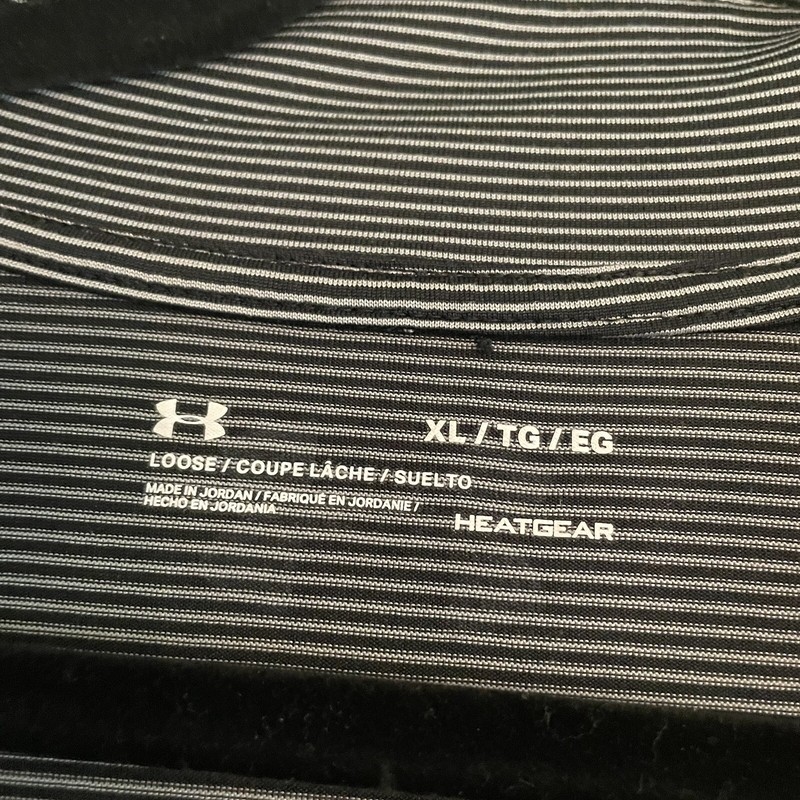 Under Armour Heat Gear Mens Size XL Loose 1/4 Zip Pullover Shirt Blue Logo gallery