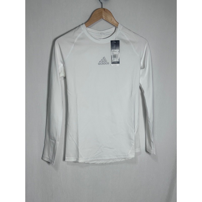Adidas Alphaskin Techfit Compression Long Sleeve Shirt White Mens Small CW9487 gallery