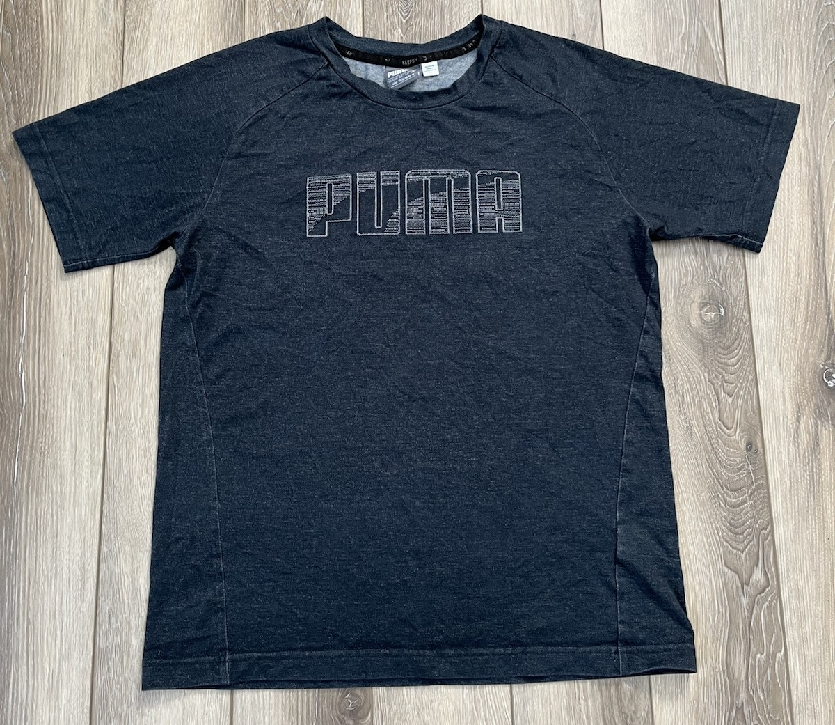 Puma Shirt Size Medium M Gray Raglan Tee Short Sleeve Graphic Adult Men's gallery