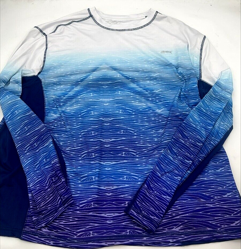 Silver Bait Shirt Mens 2XL Blue Long Sleeve Quick Dry Fishing Pullover gallery