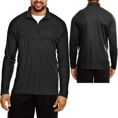 Mens Moisture Wicking Quarter Zip Long Sleeve Pullover Top UPF40+ XS-4XL NEW!