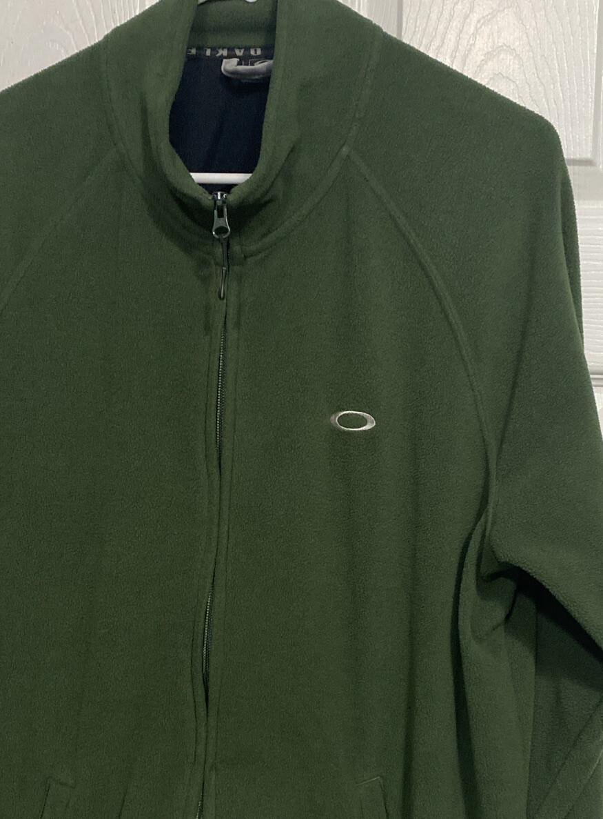 OAKLEY Men's MicroFleece Full Zip Jacket Shirt Sweater Sz Large L Green gallery