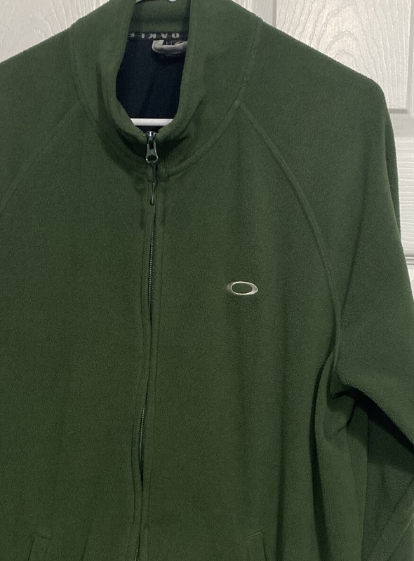 OAKLEY Men's MicroFleece Full Zip Jacket Shirt Sweater Sz Large L Green gallery
