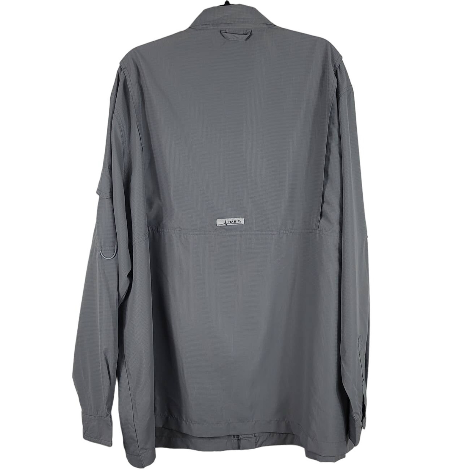 Habit Men's Gray Rip Stop Fabric 40+ Solar Factor Long Sleeve Top 2X gallery