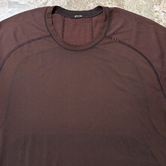 Lululemon Shirt Mens Large Red Metal Vent Tech Short Sleeve Gym Performance