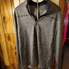 Pebble Beach Men’s Dry-Luxe Performance 1/4 Zip Long Sleeve Heather Gray Medium