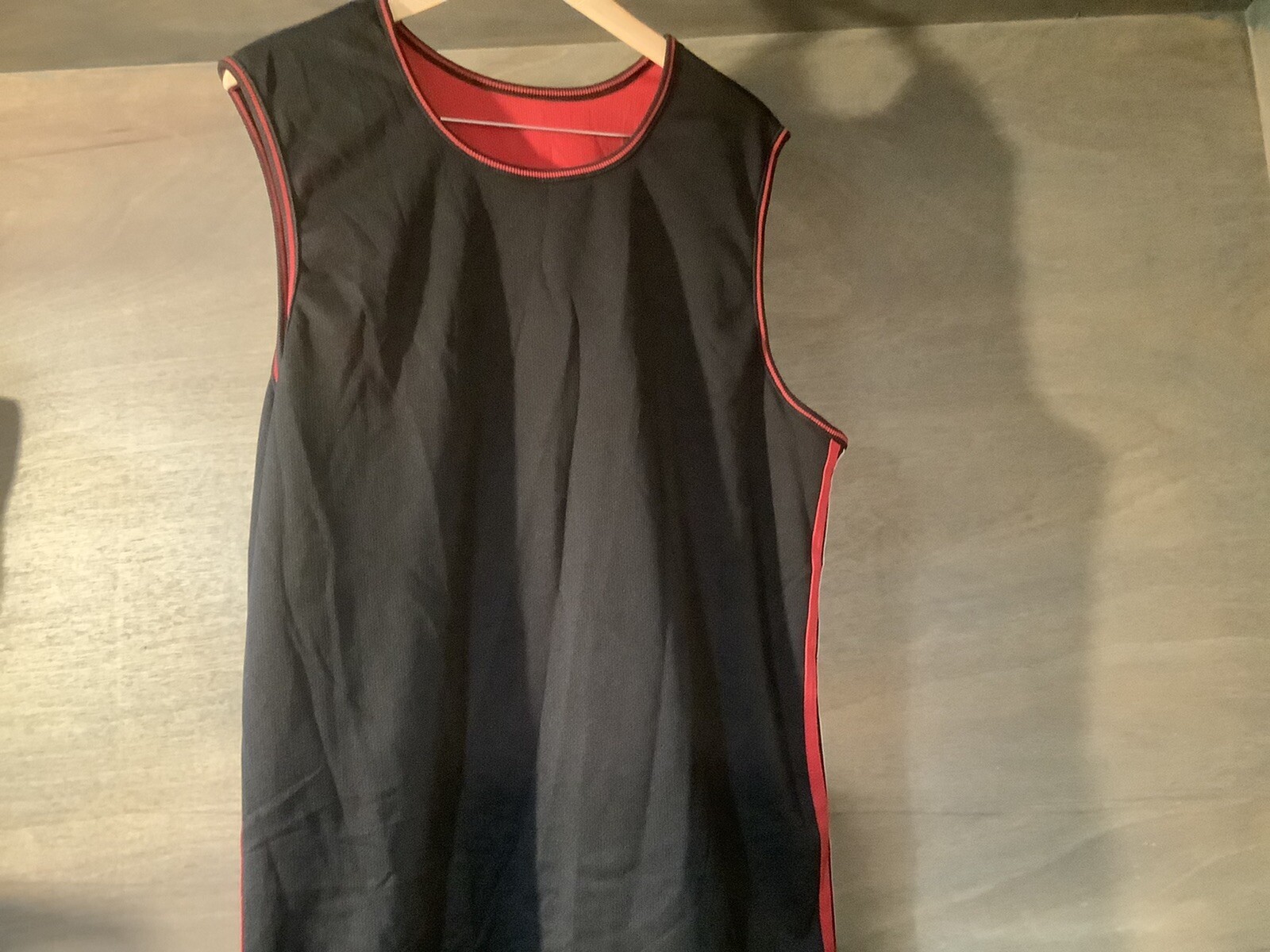 Athletech Mens RED OR BLACK REVERSABLE Athletic TANK Top Sleeveless Size LARGE gallery