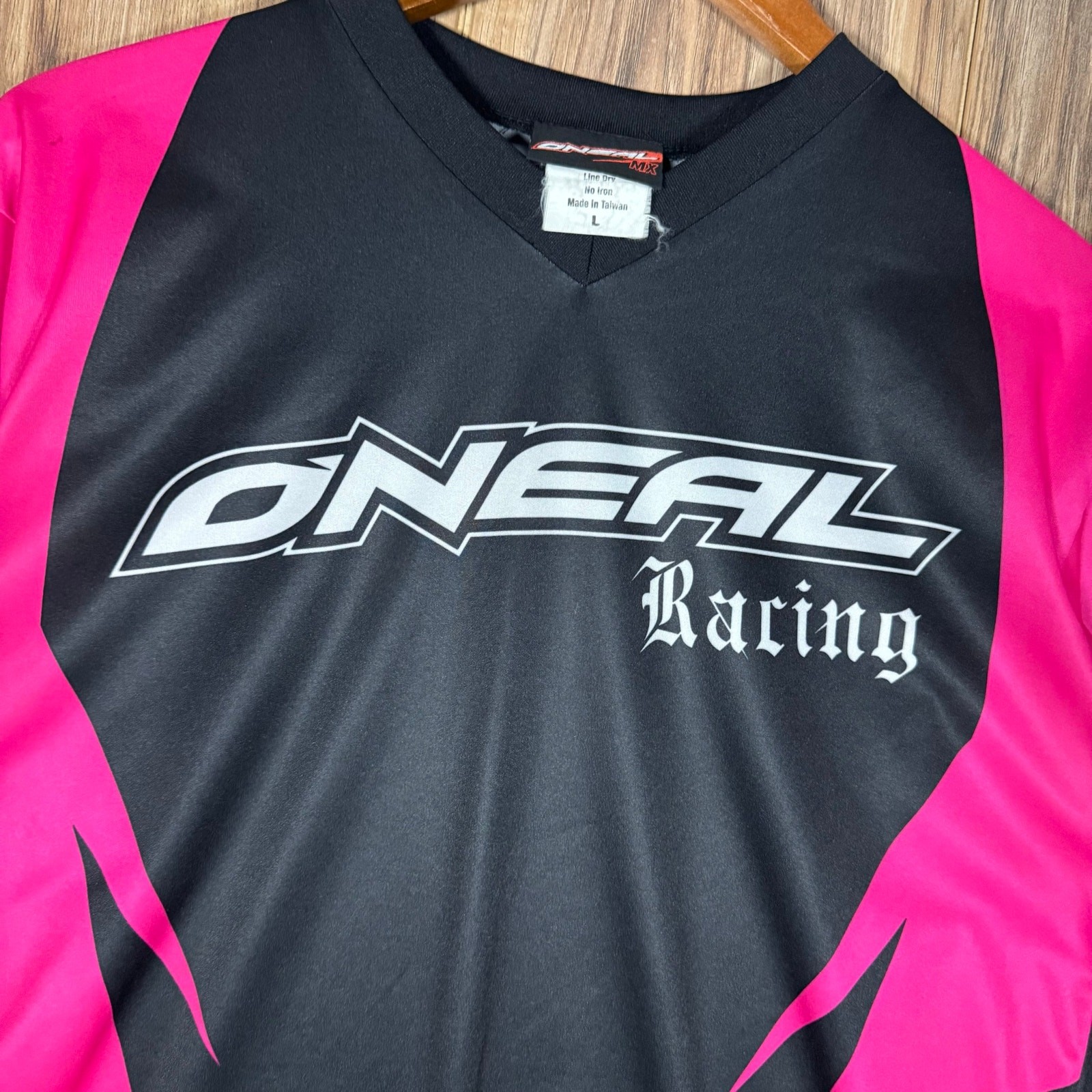 Vintage Y2K Oneal Racing Motocross Jersey Mens Large Black Pink Long Sleeve 00s gallery