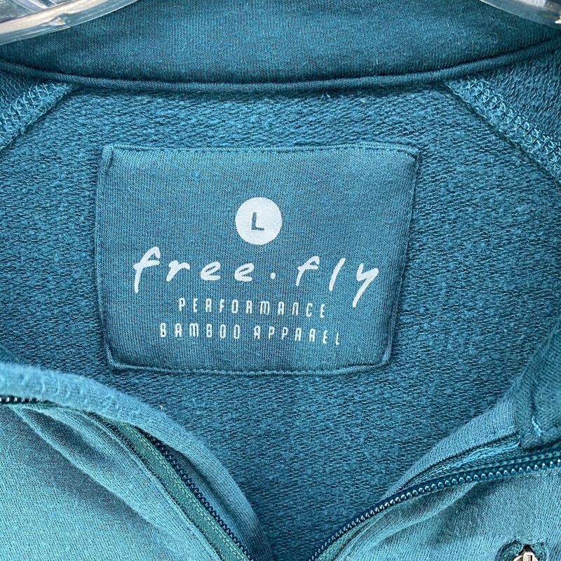 Free Fly Shirt Mens Teal Green Bamboo Flex 1/4 Zip Pullover Performance Large gallery