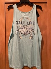 Salt Life Men’s Light Teal Cracking Crabs Tank Top NWT Size S