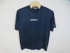Vintage Nike Silver Tag Shirt Mens 3XL Blue Shiny Dazzle Center Logo Mesh Baggy