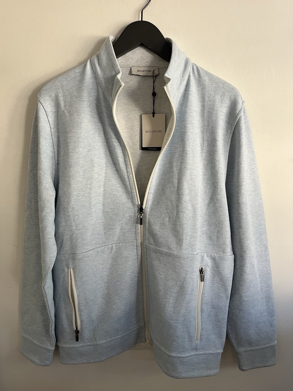 Bugatchi Reversible Jacket Mens M Full Zip Golf Pullover Sweater New $199 gallery