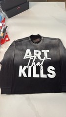 Gallery Dept. Black Pullover Sweatshirt Crew Neck ‘Art That Kills’ Graphic L