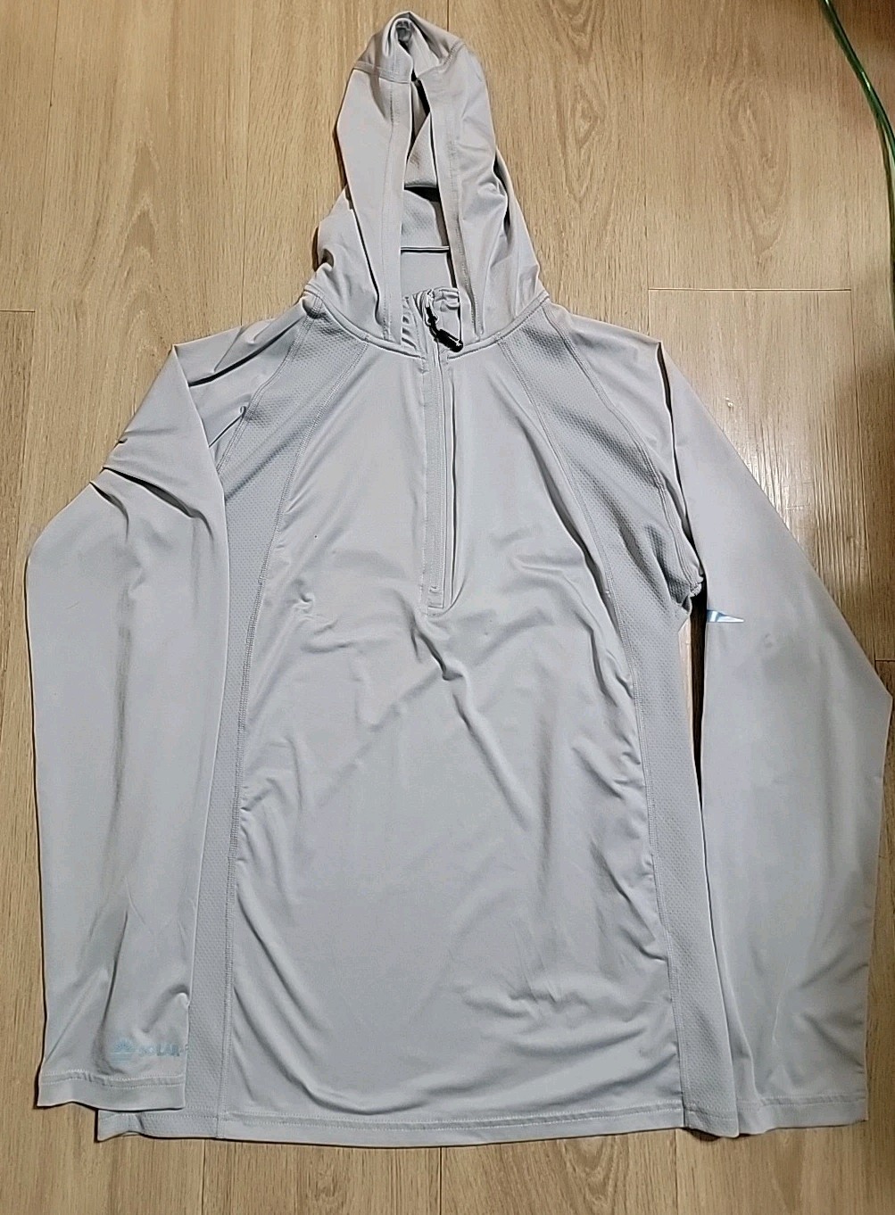 Habit Fishing Hoodie Solar Factor Long Sleeve Mens Small Gray Pullover 1/4 Zip gallery