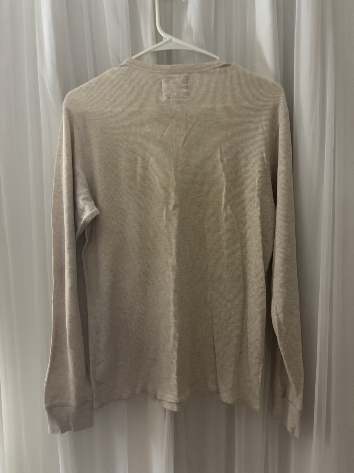 Men’s Old Navy Thicker Thermal Style Long Sleeve Cream Color Top Size Small gallery