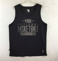 NBA est 1946 LOGO Black Sleeveless Basketball Reflective Tank Top / Mens Size L