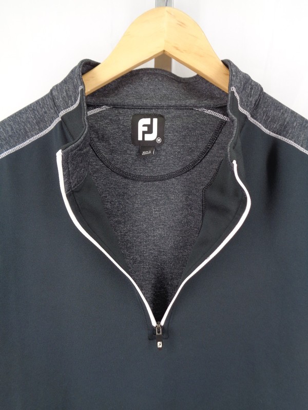 Footjoy FJ Black Heathered 1/4 Zip Top Jacket Size Medium Athleisure Golf Active gallery