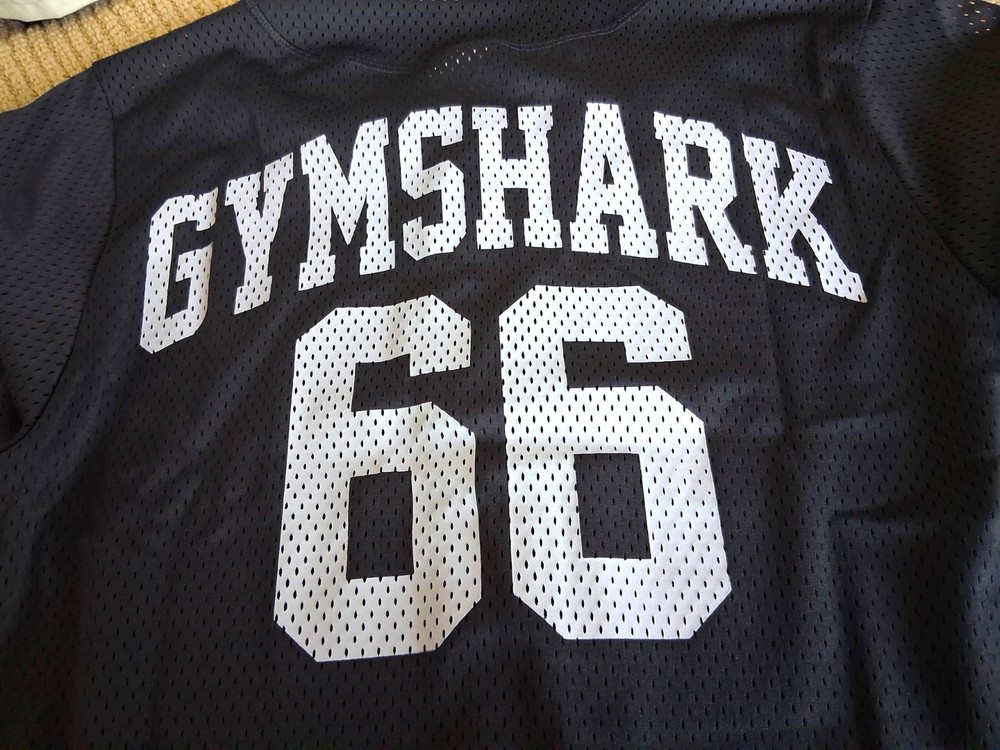 GYMSHARK 'Mesh Oversized Varsity Baseball Jersey' Men's Snap-Front Black M *NWT*