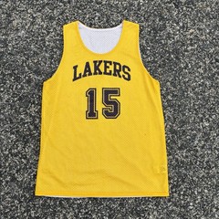Badger Sport Lakers #15 Reversible Basketball Jersey Size Youth L Yellow Black