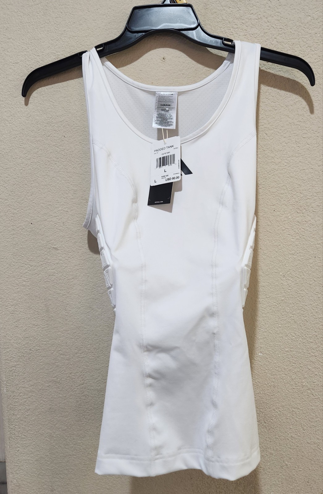 Adidas Padded Tank Top Men’s White Compression Sports Training Shirt L ST IM3593 gallery