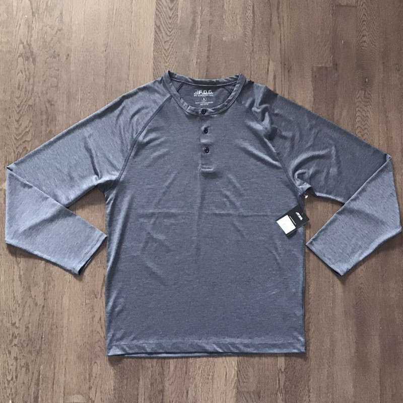 NWT London Fog Mens Top Active Gray Long Sleeve Stretch Size M gallery