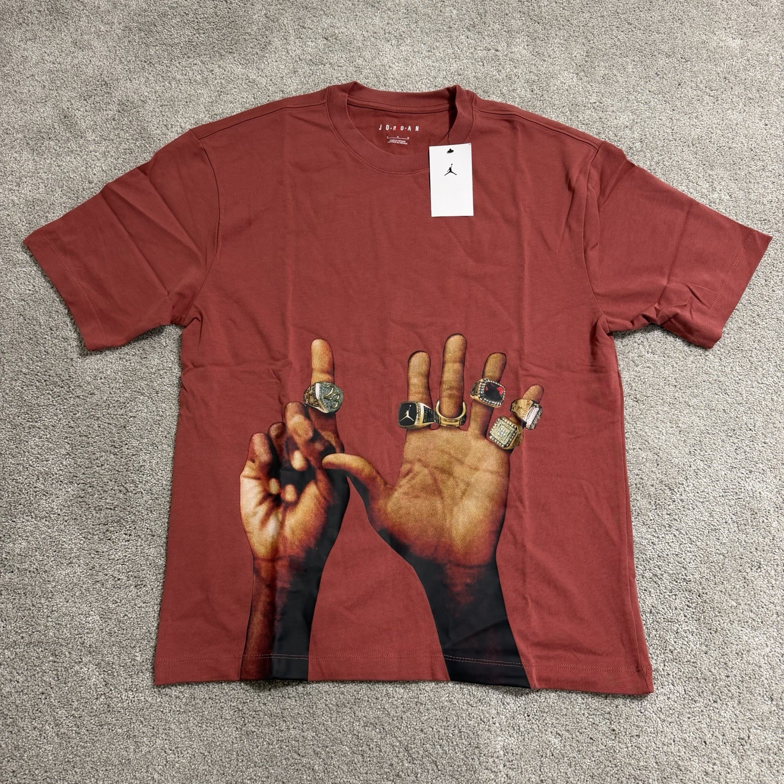 Nike Air Jordan Flight MVP 6 Rings T Shirt Mens Sz M Canyon Rust Red HJ2322-691 gallery