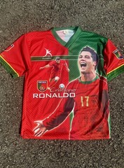Vintage Cristiano Ronaldo Portugal Team Soccer Shirt AOP Jersey Size L