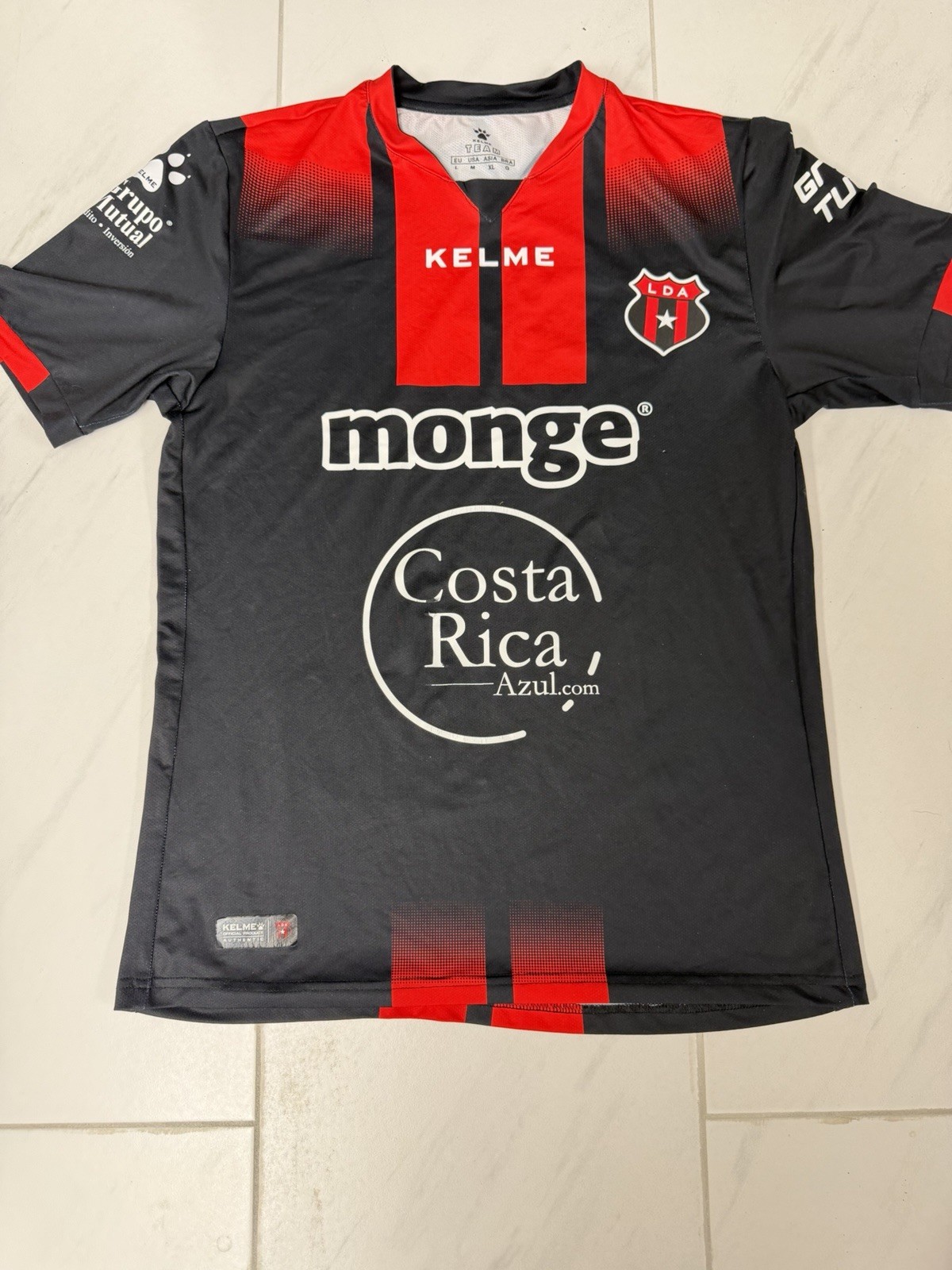 Kelme LDA Alajuelense Soccer Jersey Costa Rica Monge Mens USA M Black Red gallery