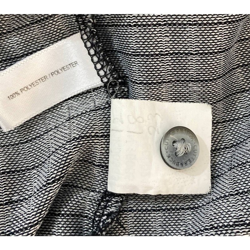 Cutter & Buck Size Medium Gray Striped Polo Shirt Sheer Logo Casual gallery