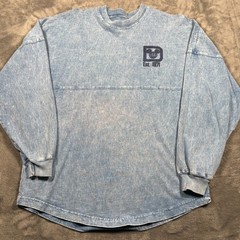 Walt Disney World Spirit Jersey Adult Small Blue Cotton Light Wash Look Est 1971