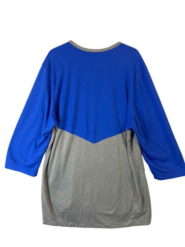 Nike Men's Medium Dri-Fit Baseball Raglan 3/4 Sleeve Shirt Gray & Blue GUC gallery