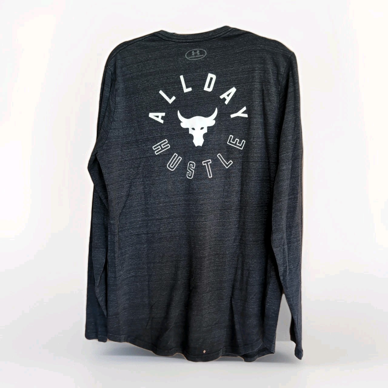 Under Armour Project Rock All Day Hustle Tee Gray Sz L Heatgear Long Sleeve gallery