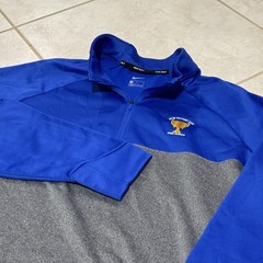 Nike Golf Pullover Mens Large Blue Gray Quarter Zip Colorblock Pine Dunes 2018