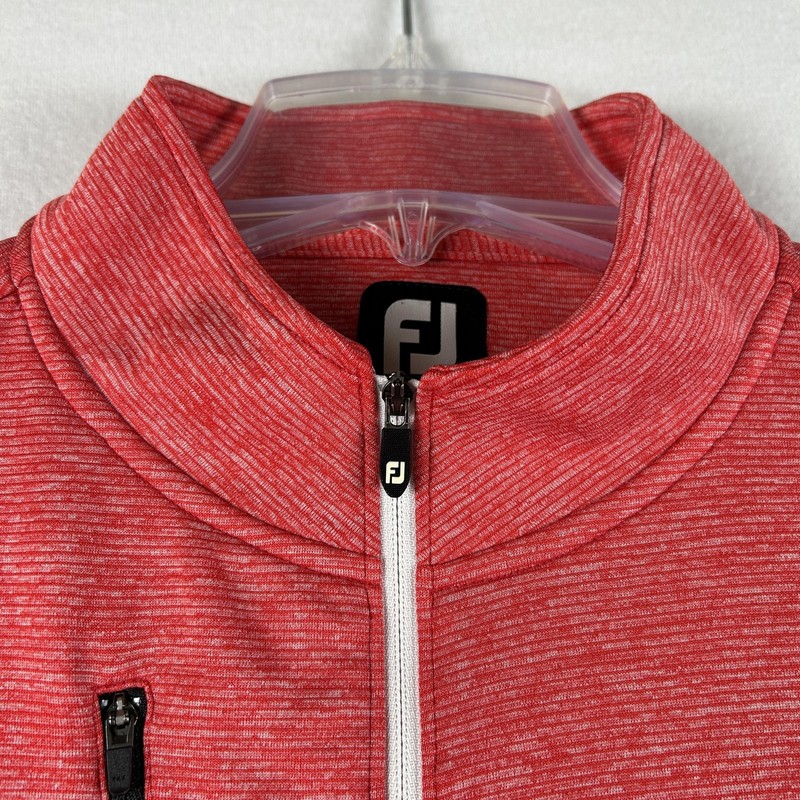 FootJoy Performance Pullover Mens Large Red 1/4 Zip Pocket Long Sleeve Golf gallery