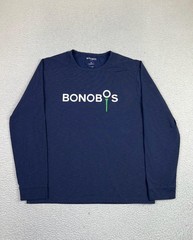 Bonobos Golf Shirt Mens Medium Blue Long Sleeve Slim Fit Logo Performance Tee