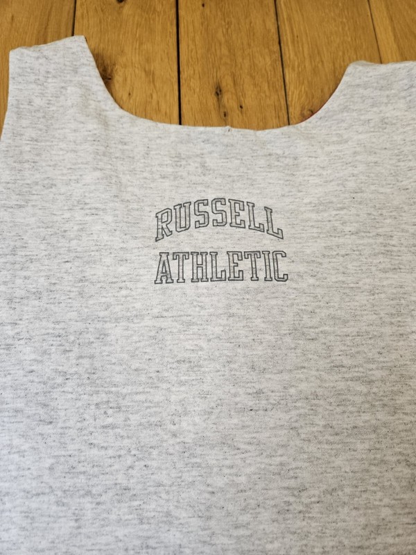 Vtg RUSSELL ATHLETIC Spellout Reversible Tank Top Sports Mens XL Deadstock NOS gallery