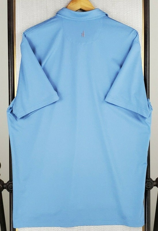 JOHNNIE-O Size Large Performance Heathered Blue Mens Polo Shirt Golf Stretchy gallery